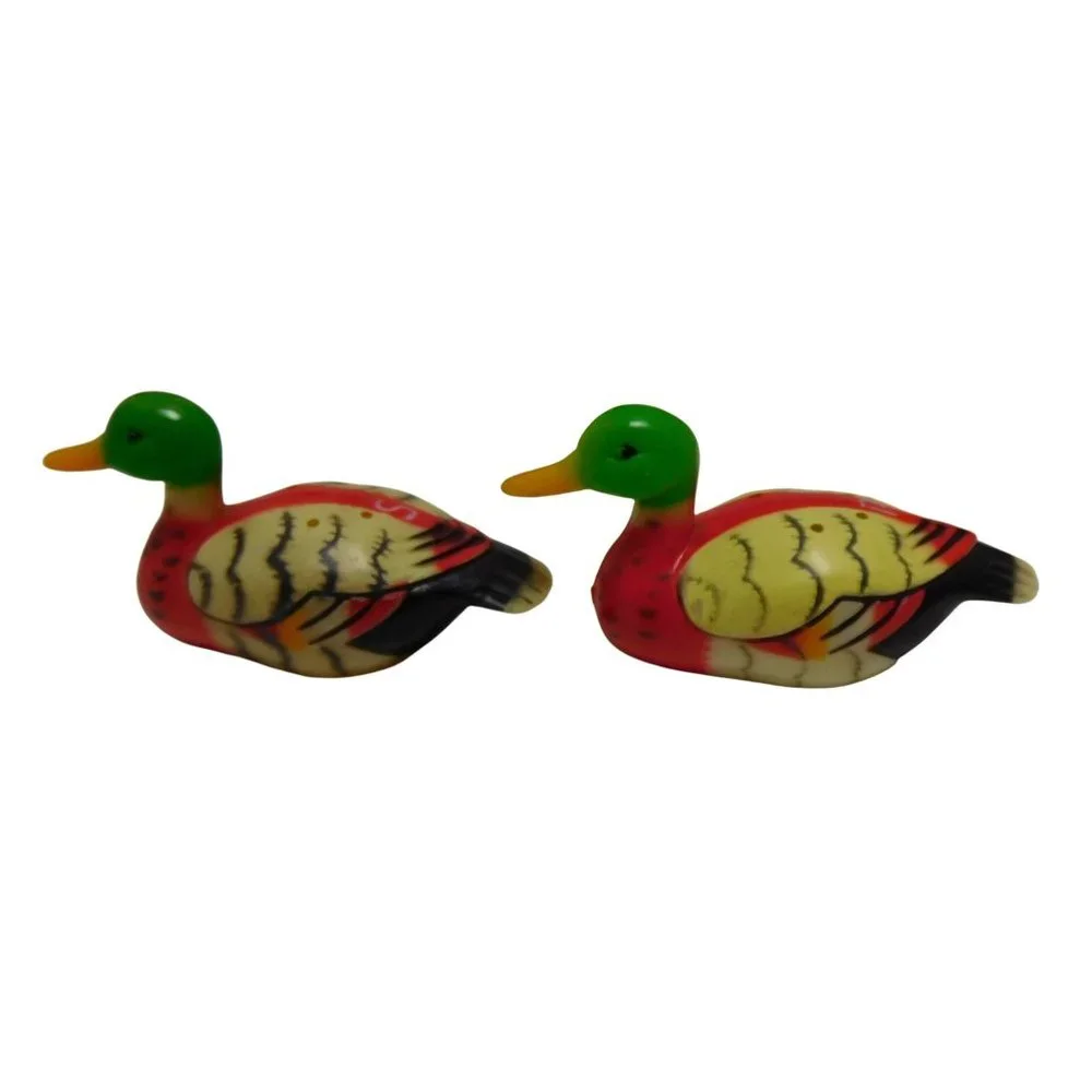 Vintage Salt & Pepper Set Souvenir Resin Mallard Ducks 1970s Approx 2 .5